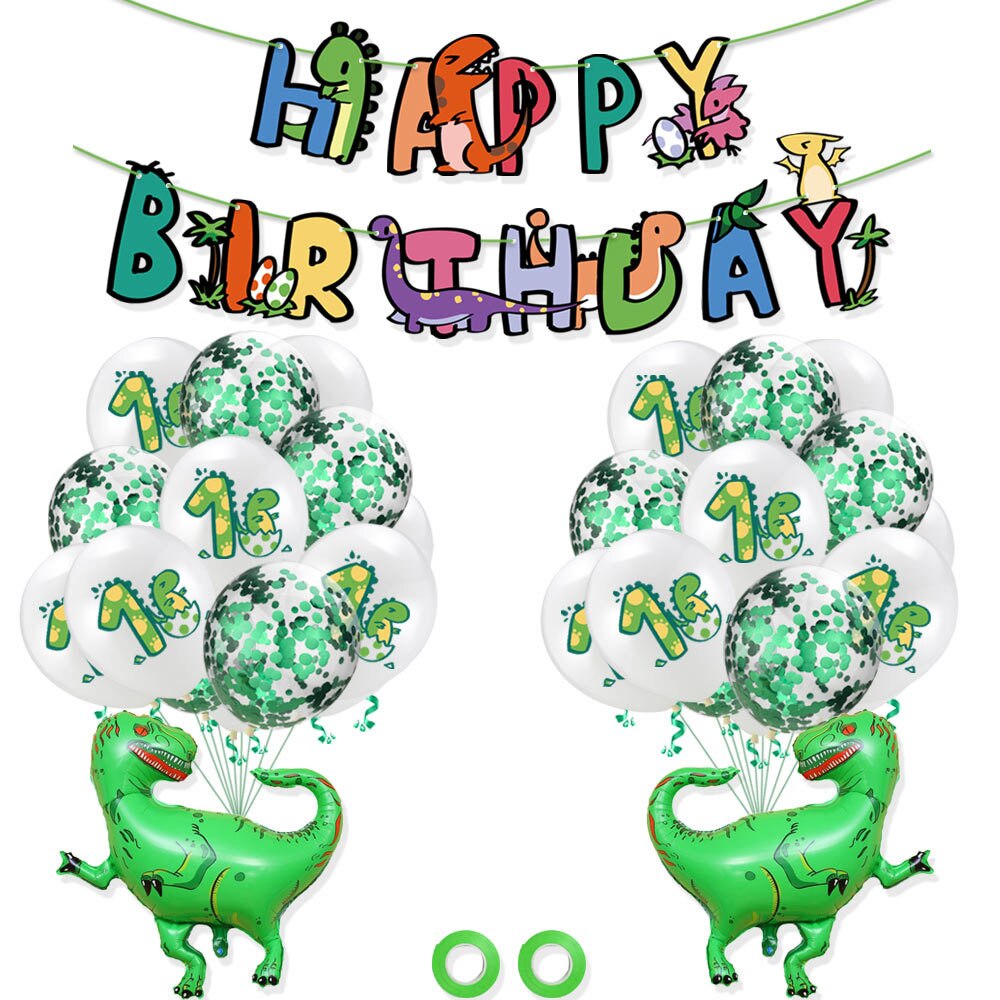 Dinosaur Theme Party Balloon Set Happy Birthday Banner Foil Balloons Boy Girl st Decoration 