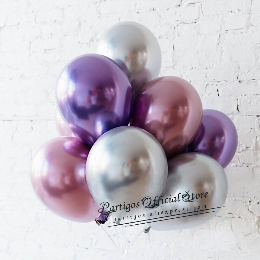 pcs inch mixed Chrome metallic shiny Latex Balloons Wedding birthday Party Decors supplies helium globos bulk sell 