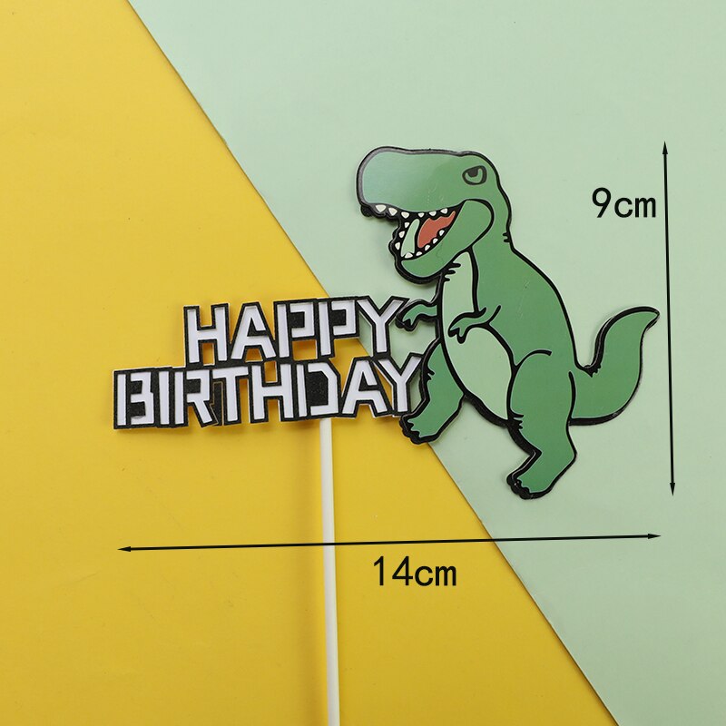 Lovely Dinosaur Baby Cake Topper Resin Dino Forest Styles Kid Boy Birthday Shower Party Decoration Cakes Dessert Flag 