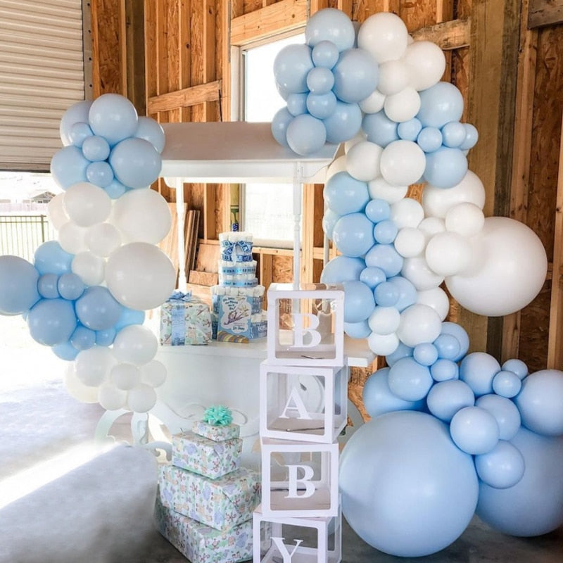 Macaron Balloons Arch Set blue White Balloon Garland Baby Baptism Shower Birthday Party Kit Anniversary Dec Inflatable Decorations