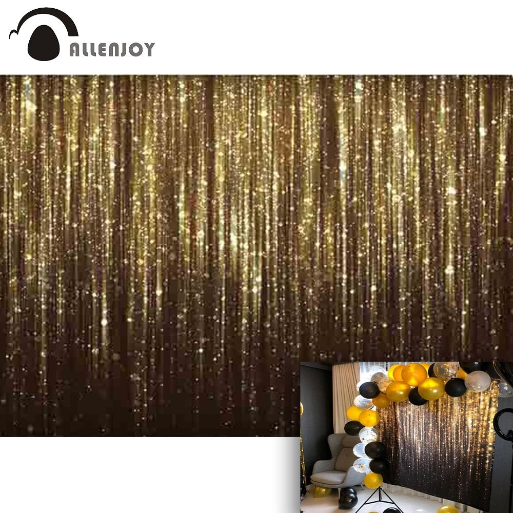 Gold Twinkly Fringe Foil Backdrop Glitter Shine Wedding Decoration Birthday Bachelor Party Photophone Background 