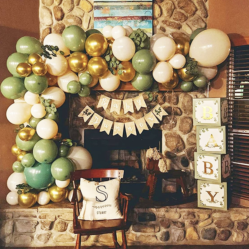 Retro Olive Green DIY Balloon Arch Garland Kit Baby Shower Bridal Birthday Party Wedding Engagement Graduation Decor Inflatable Decorations