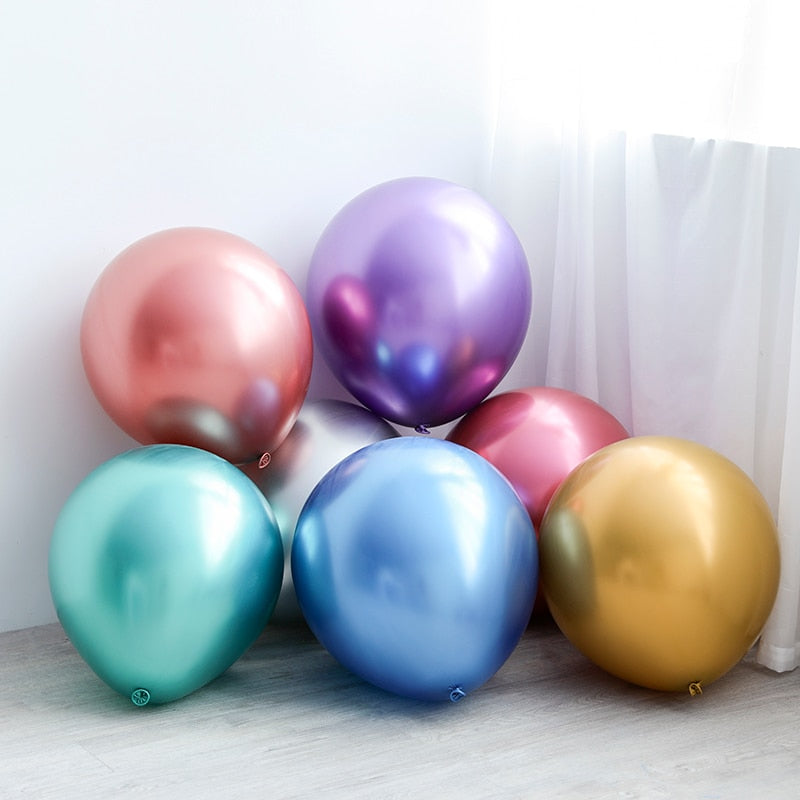 pcs inch Chrome balloons metallic helium globos birthday party decor giant ball balloon chains wedding bridal shiny 