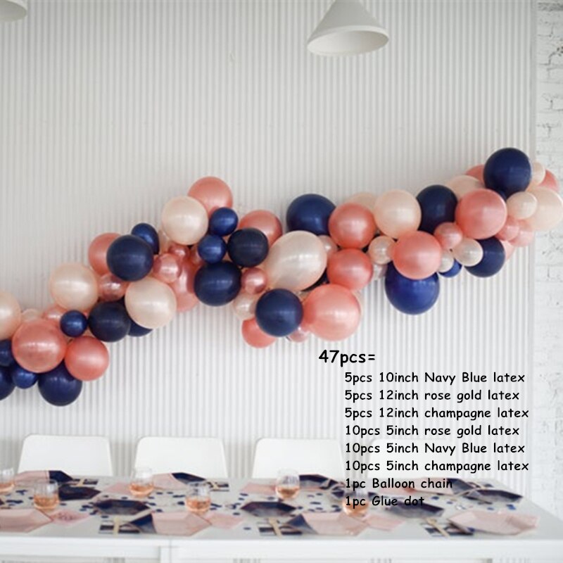 Balloons Garland Arch Kit Blue White Latex Wedding Decor Baby Shower Birthday Party Backgound Globos Supplies Inflatable Decorations