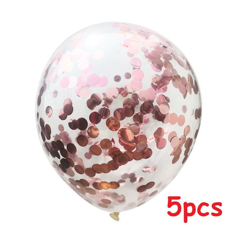 set inch Rose Gold Confetti Balloons Baby Shower Pink Blue Black Happy Birthday Banner Party Decoration kids Balls 