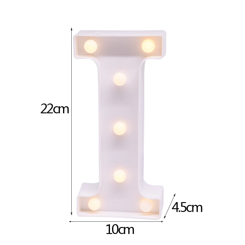 DIY LED Letter Numbers Night Light Wall Hanging Decoration Wedding Birthday Party Alphabet Digit Symbol Sign without Battery 