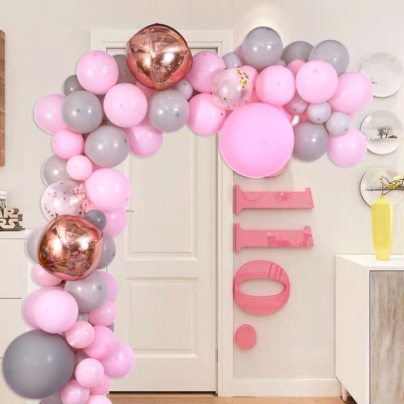 pcs Grey Pink Balloon Arch Kit Macaron balloons Decorations Set Supplies Birthday Party Wedding Anniversary Decor 