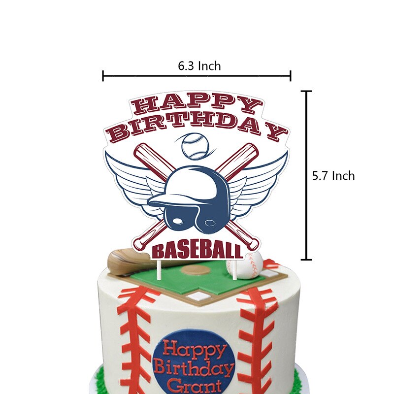 Baseball Theme Birthday Party Decoration Baseball Banner Baseball Cake Topper for Boy Girl Birthday Party Supplies PartyDecorHQ