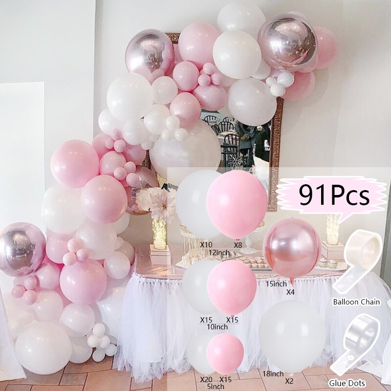 Pastel Macaron Balloons Arch Set Pink Balloon Garland Baby Baptism Shower Wedding Birthday Party Anniversary Decoration Inflatable Decorations