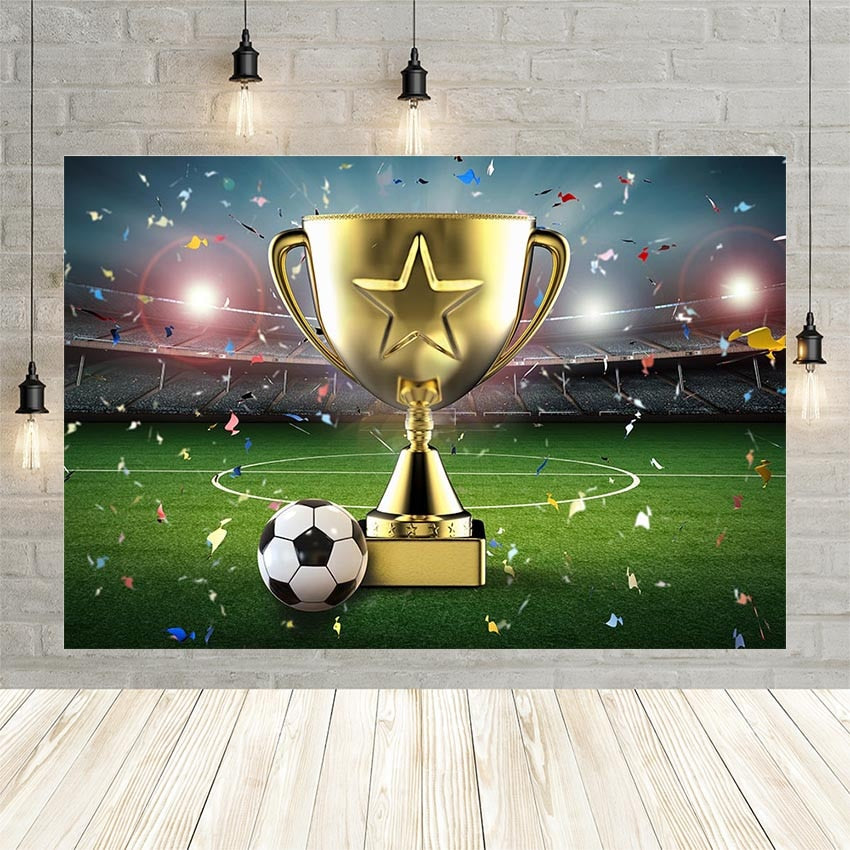 Boy Photography Backdrops Baby Shower Birthday Party Football Soccer Field Stadium Grassland Decor Background Photo Studio 