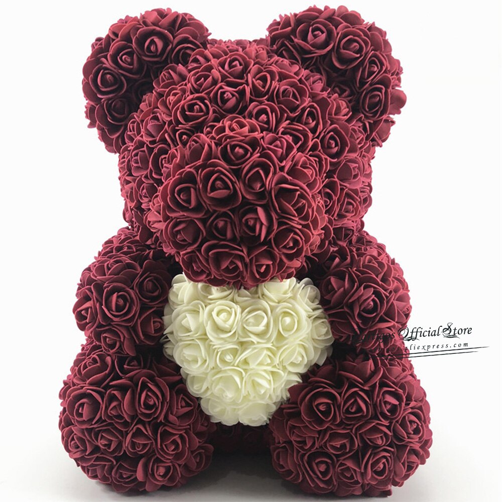 25/40Cm Rose Bear Birthday Valentine's Day Gift Decorations wedding Gifts girls Foam Eternal Flower Rose Teddy Bear Hug Heart PartyDecorHQ