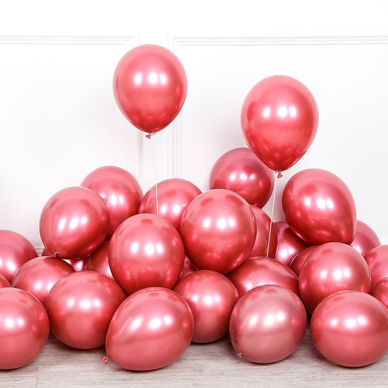 pcs inch mixed Chrome metallic shiny Latex Balloons Wedding birthday Party Decors supplies helium globos bulk sell 