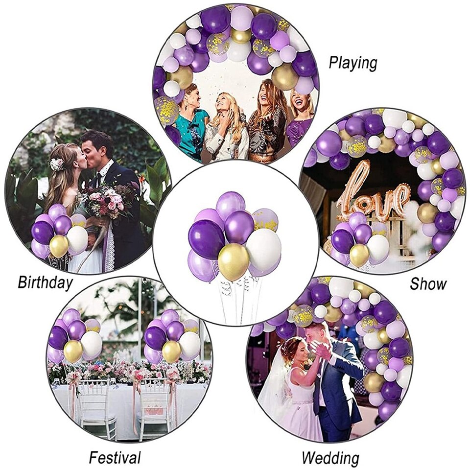 Pcs Valentines Day Wedding Birthday Balloon Party Decorations Garland Arch Kit Baby Shower Lavender Purple Balloons Inflatable