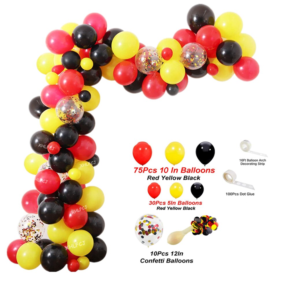 pcs Red Yellow Black Balloon Garland Arch Kit Polka Dot Latex Baby Shower Wedding Birthday Party Decorations Balls Inflatable