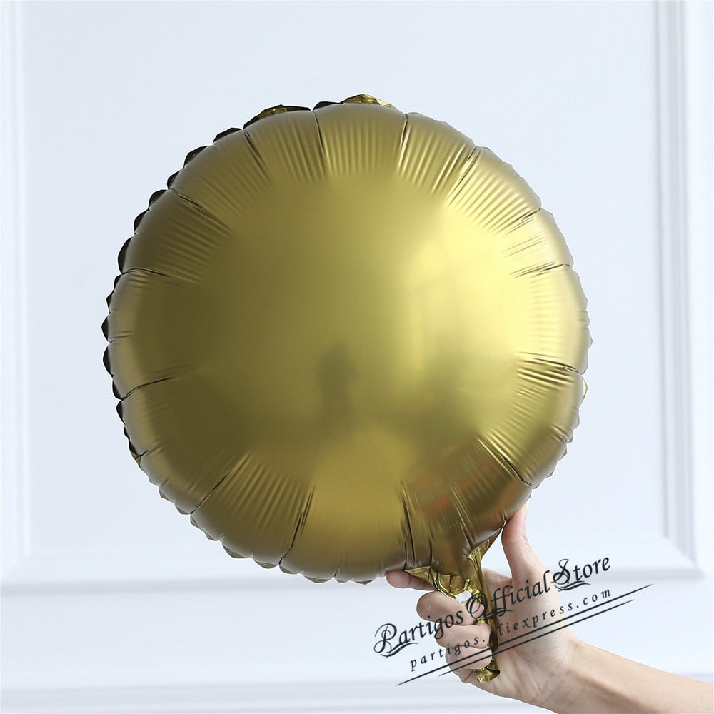 10pcs 18inch Metallic Pure Round  Foil Balloon Wedding Decoration Birthday Party Helium Macaron balloon All Round Palloon Album PartyDecorHQ