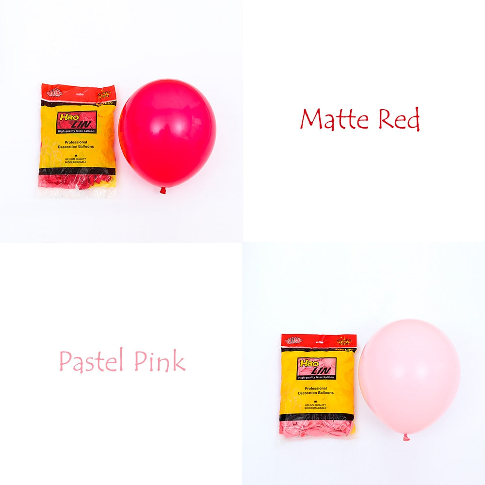 Pcs Matte Pastel Pink Ruby Red Balloon Garland Kit Set Transparent Bubble Globos Valentine Wedding Balloons Home Party Decors Inflatable Decorations