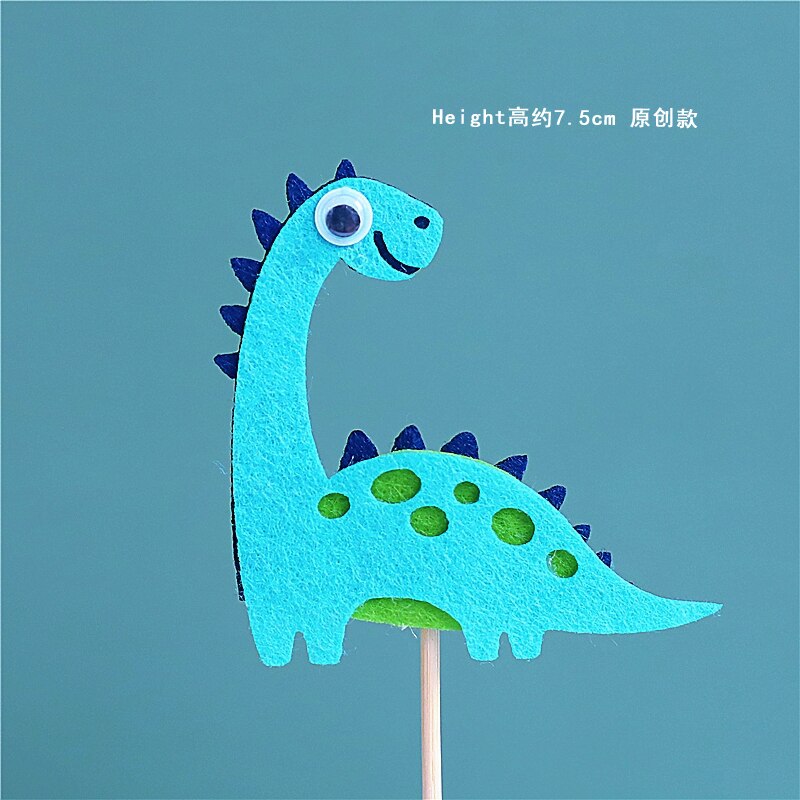 Cartoon Baby Dinosaur Cake Topper Jungle Safari Birthday Party Decor Boy Animals Jurassic World 