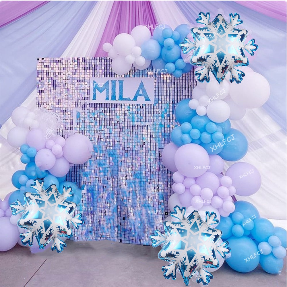 115pcs Pastel Purple Blue Ballons Snowflake Balloon Garland Arch Baby Shower Birthday Party Decor Globos Christmas Decorations PartyDecorHQ