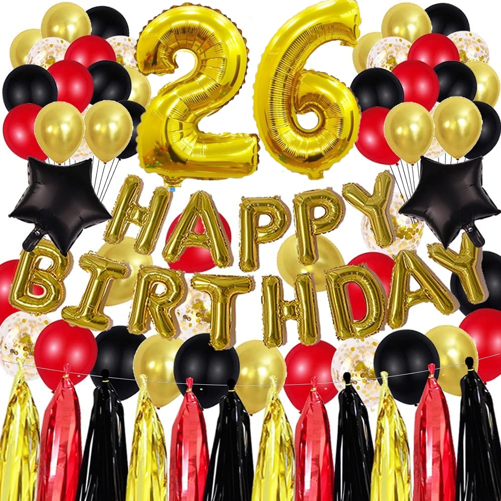 pcs Golden th Birthday Party Decorations inch Letter Balloons Banner Tassels Garland Number Latex Balloon Inflatable