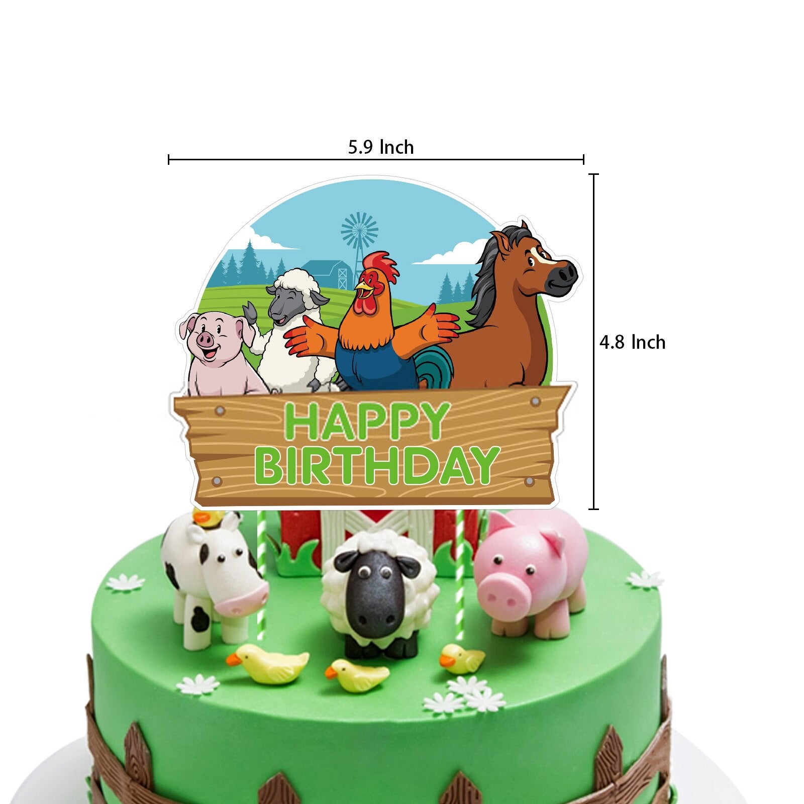 Farm Animal Theme Birthday Party Decoration Set Banners Cake Topper Kids Baby Shower Supplies 