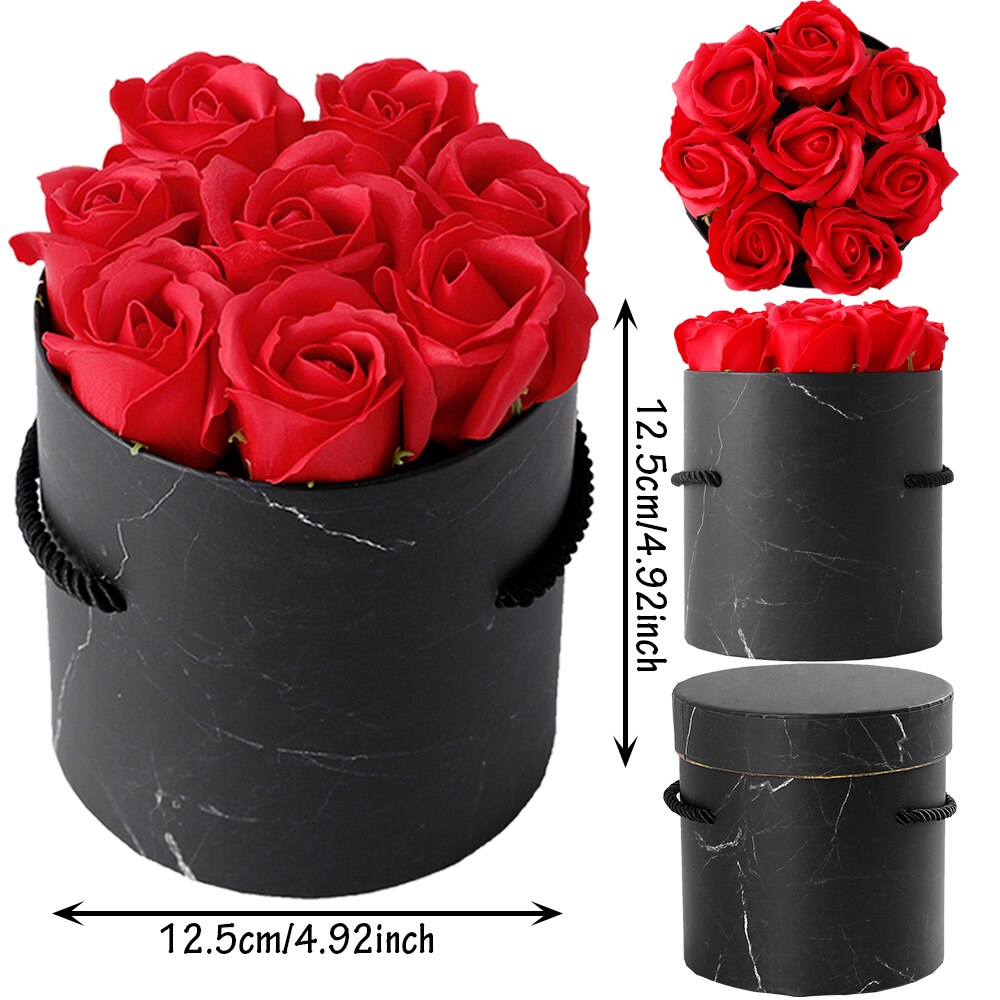 Pcs Scented Soap Rose Box Artificial Bouquet Decorative Valentines Day Gifts Bride Wedding Party Decorations Marble 