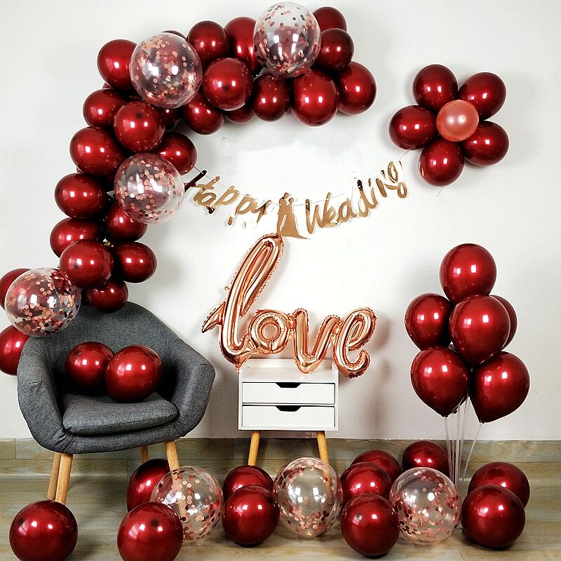 100pcs 10inch 5inch Double Ruby Red Balloon Double-deck Wedding Romantic Confession Decoration Birthday Helium Ballons Gifts PartyDecorHQ