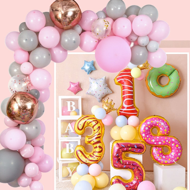 pcs Grey Pink Balloon Arch Kit Macaron balloons Decorations Set Supplies Birthday Party Wedding Anniversary Decor 