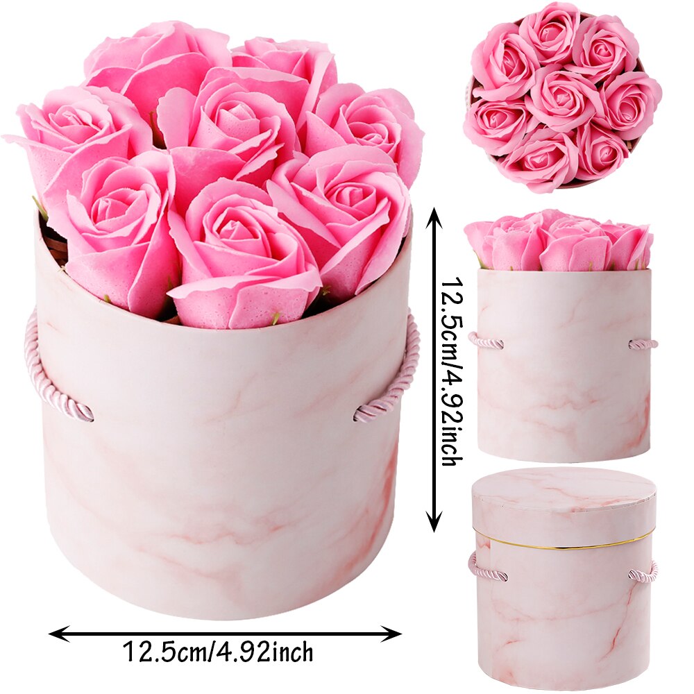 Pcs Scented Soap Rose Box Artificial Bouquet Decorative Valentines Day Gifts Bride Wedding Party Decorations Marble 