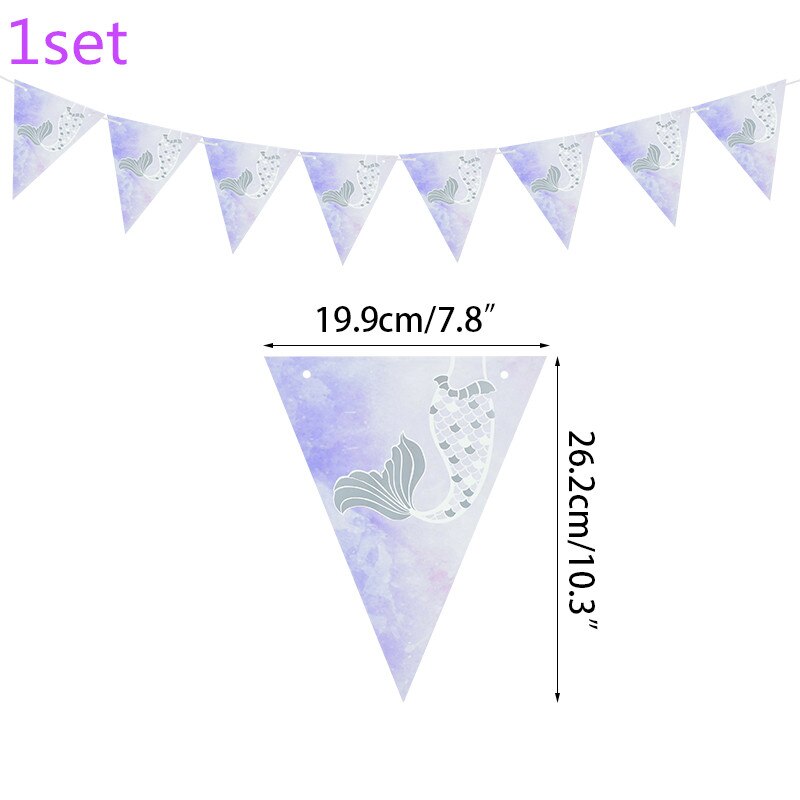 Mermaid Birthday Party Decorations Disposable Tableware Sets Kids Baby Shower Favors Supplies 