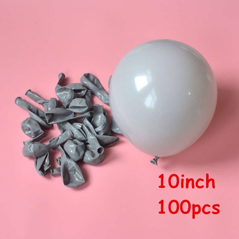 pcs Pink Gray White Balloons Arch inch Grey Latex Balloon Baby Shower Confetti Wedding Birthday Party Decor Kids Globos 