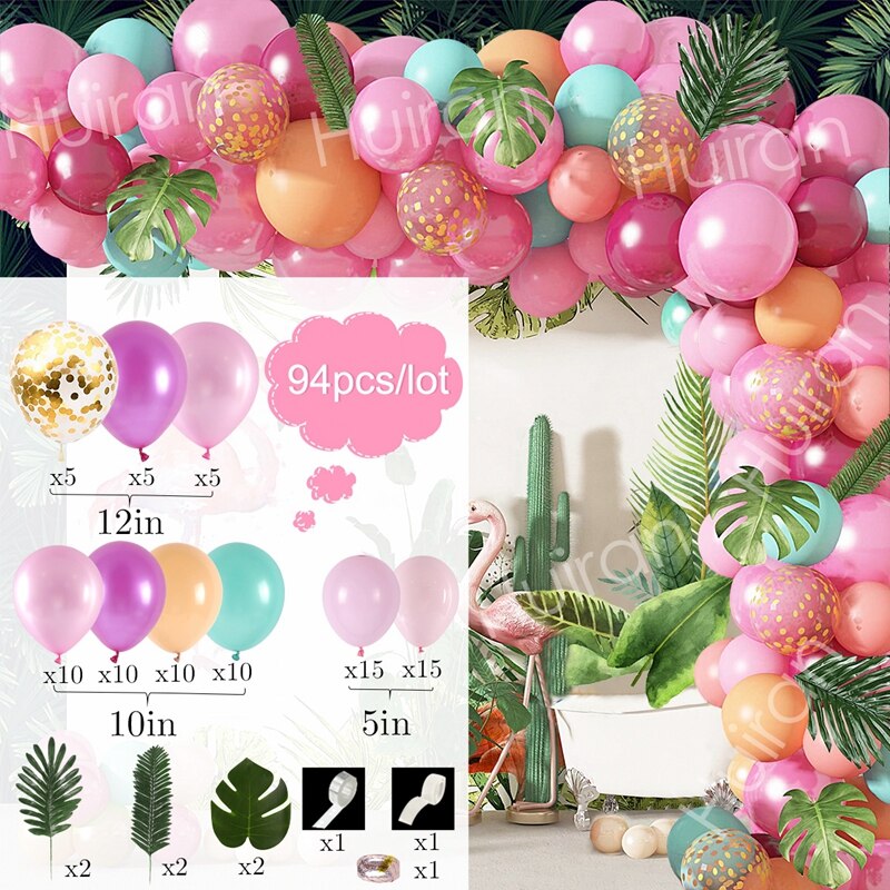 Tropical Hawaiian Balloon Garland Arch Kit Ballon Baby Shower Confetti Balloon Birthday Summer Hawaii Party Decor Wedding Party PartyDecorHQ