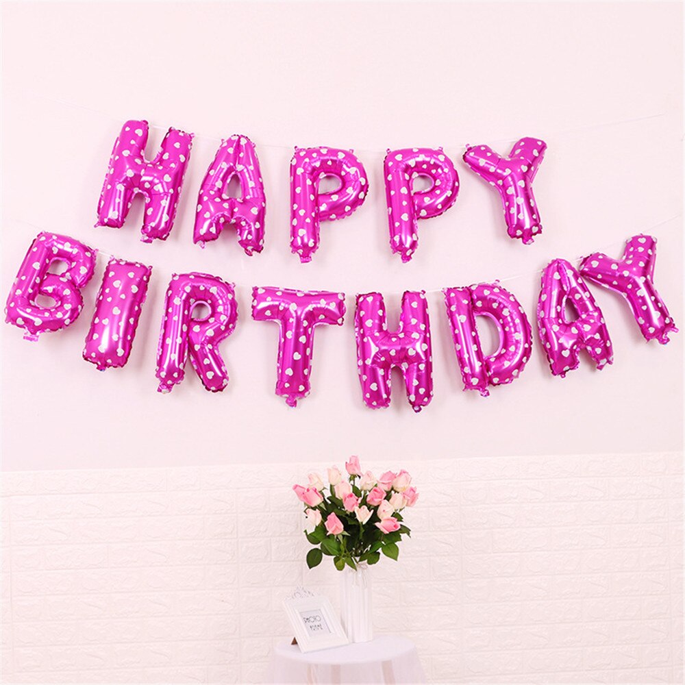 Happy Birthday Decoration Balloons Rose Gold Letter Foil Ballons love Banner Party Decor Globos Balony Anniversa 