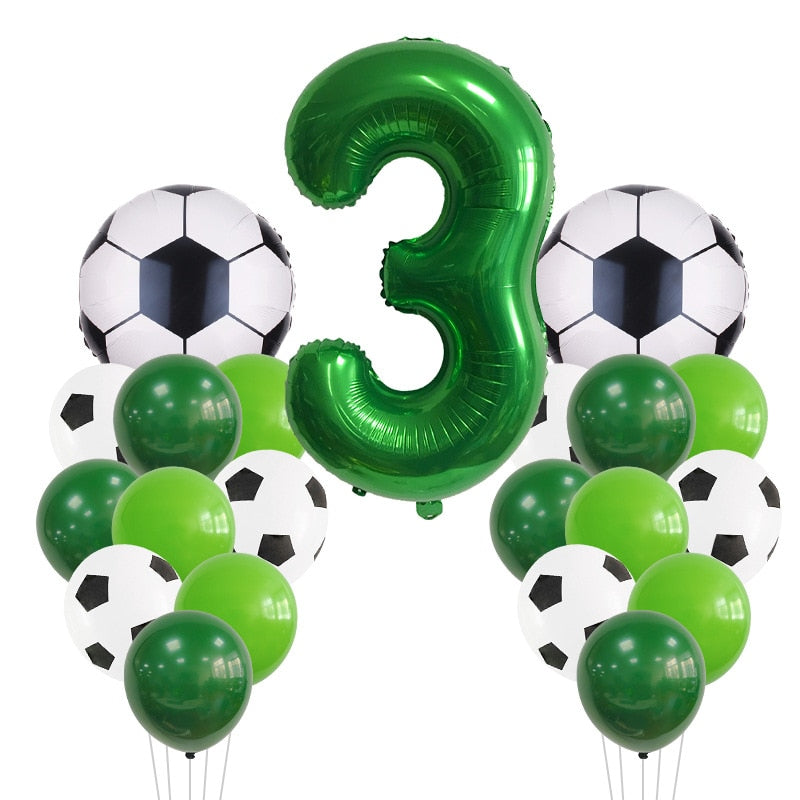 Lvyin Football Series Latex Balloon Set Number Foil Boy st nd rd Birthday Party Decoration 