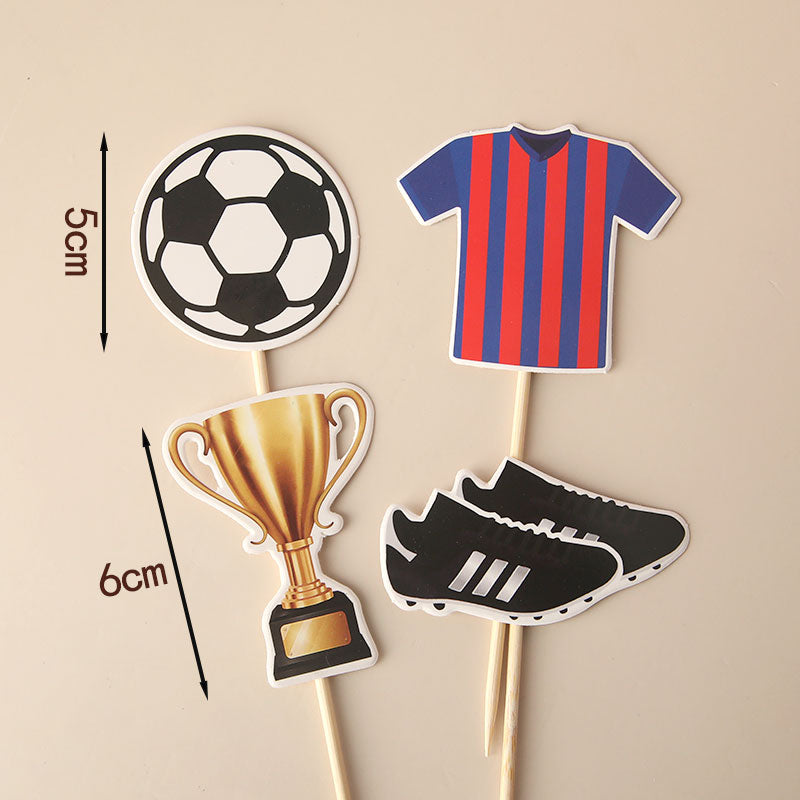 World Cup Football Basketball Cake Topper Happy Birthday Theme Style Kid Boy Party Soccer Decoration Supplies Flags 