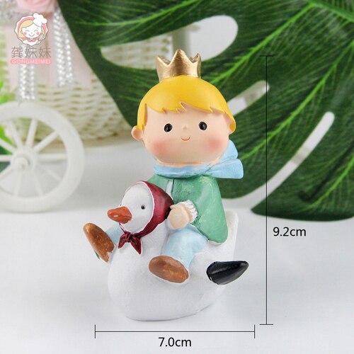 Cute Prince Resin Creative Crafts Cake Decorations Little Boy Model Standing Micro Landscape Flower Pots Decor Home Figurines 