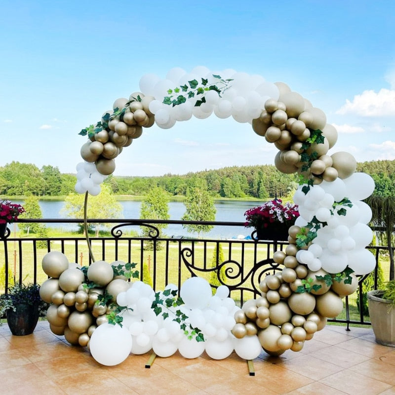 Macaron Latex Balloons Arch Set Golden White Balloon Garland Wedding Birthday Party Decoration Baby Baptism Shower Inflatable Decorations