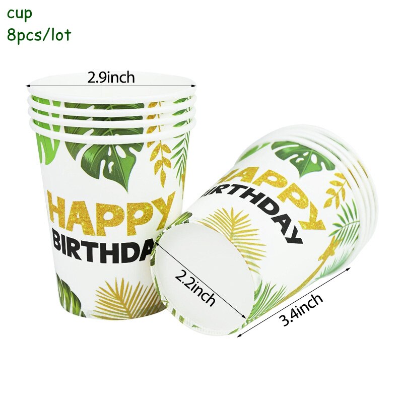 Jungle Animal Disposable Tableware Set Wild One Paper Plate Cup Napkin Green Forest Safari Theme Kids Birthday Party Decorations 