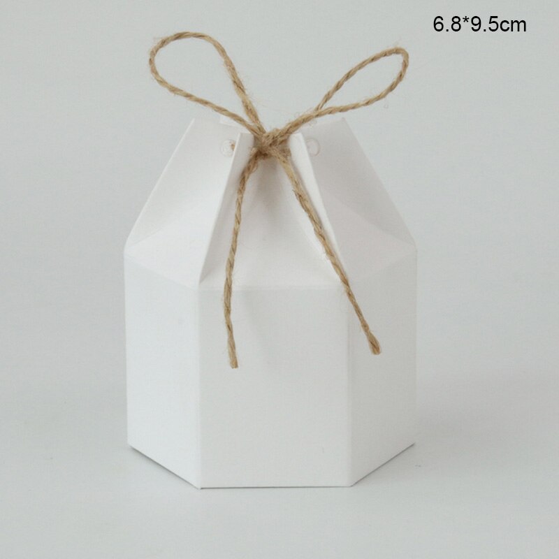 pcs Wedding Favor Gift Box Hexagon Kraft Paper Candy Sweet Chocolate Dessert Packaging Boxes Birthday Baby Shower Decor 