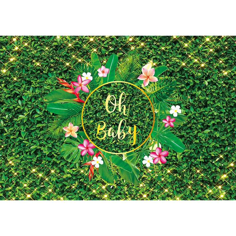 Wedding Backdrop Spring Flower Grass Leaves Nature Baby Shower Newborn Background Party Photocall Photobooth Vinyl 