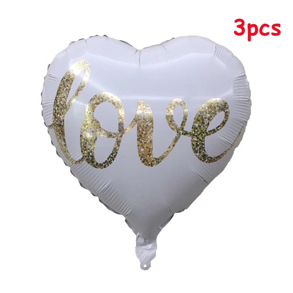 Set Round White Gold Glitter Print Mr&Mrs LOVE Foil Balloons Bride Marriage Valentine's Day Globos Wedding Party Decor 