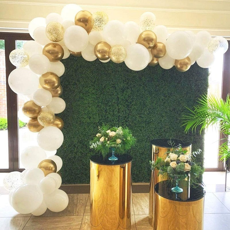 Hawaiian Theme Birthday Party Decoration Balloon Garland Arch Kit White Gold Girl Baby Shower Wedding Supplies Inflatable Decorations