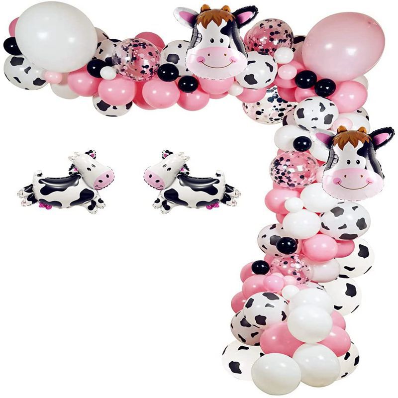 Cow Theme Birthday Decoration Latex Balloon Set Foil Balloons Boy Girl Baby Shower Party Supplies 