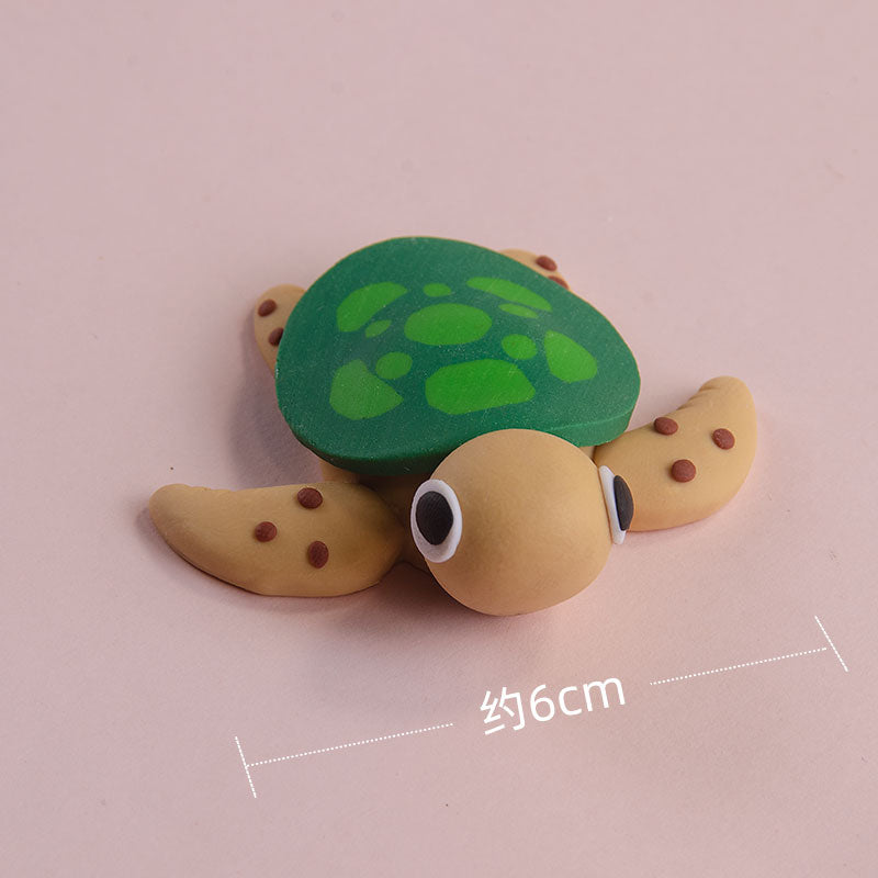 Cake Topper Ocean Theme Baby Kids Toys Starfish Mermaid Tortoise Octopus Crab Picks Decoration Birthday Party Plastic Gifts 