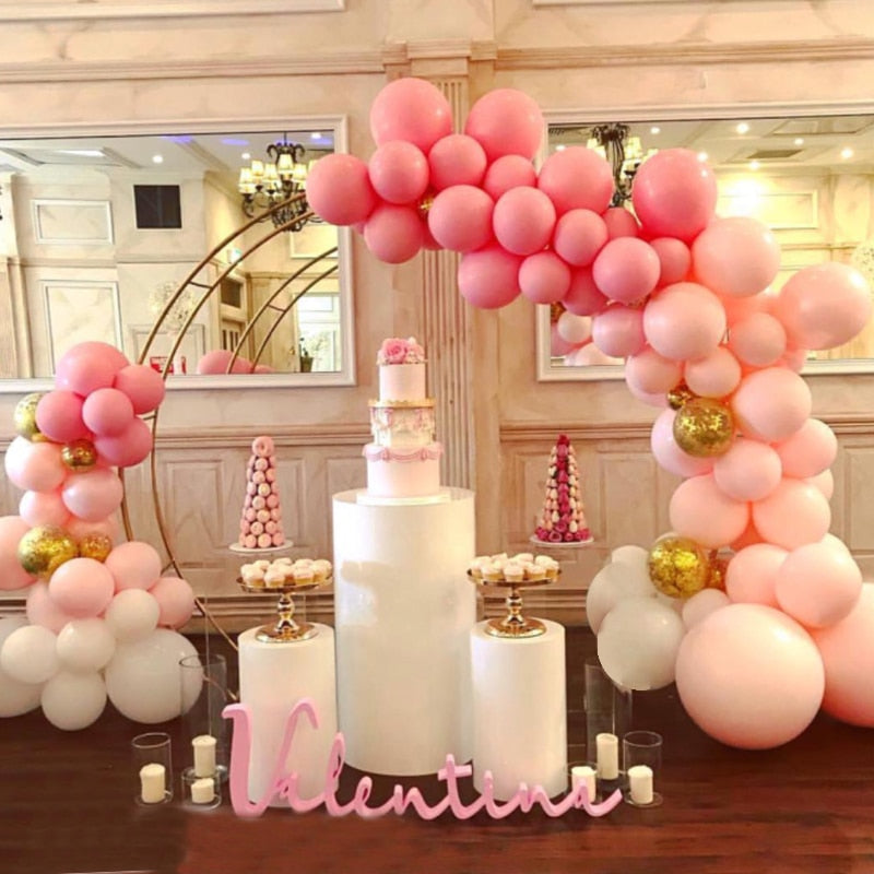 Balloons Arch Set White Red Pink Balloon Garland Wedding Birthday Theme Party Baby Baptism Girl Shower Golden Confetti Inflatable Decorations