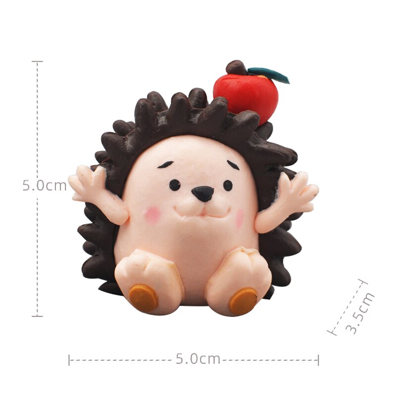 Hedgehog Swing Resin Cake Topper Birthday Party Animal Decorations Tree Hawaiian Summer Jungle Baking Decor 