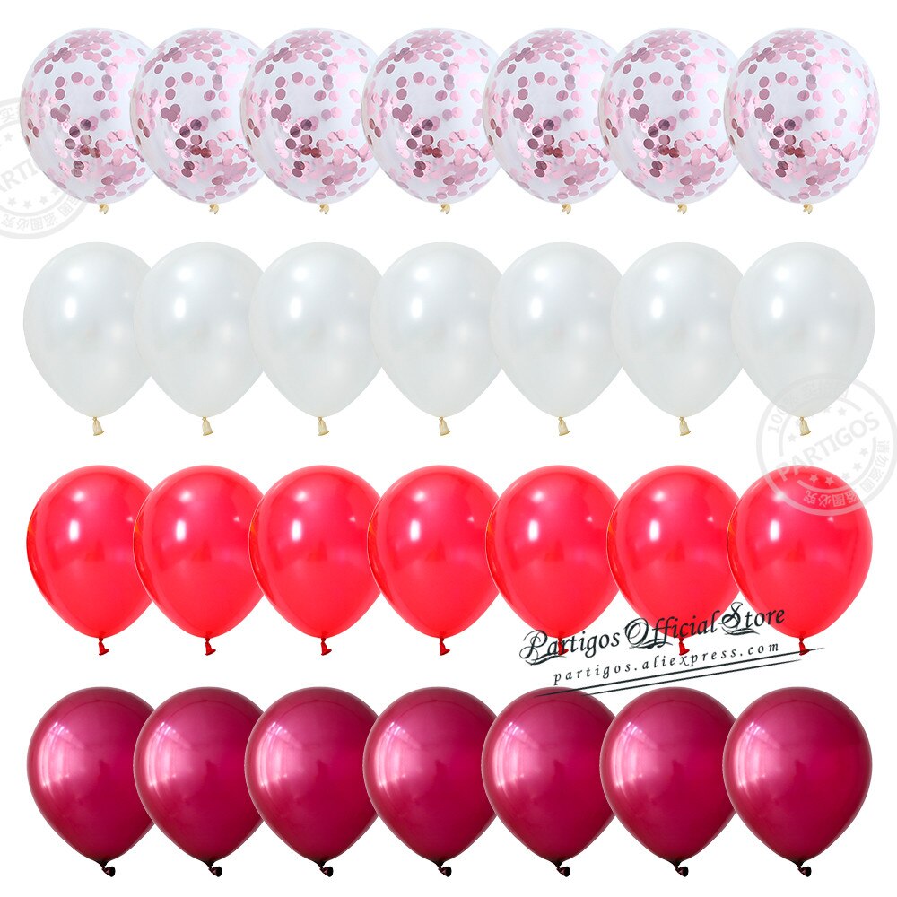 Pcs Inch Mix Red Pink Latex Balloons Heart Confetti Globos Wedding Destinations Valentine's Day Gifts Bride Party Supplies 