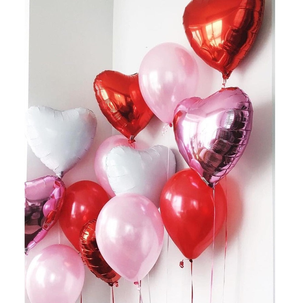 pcs inch/ cm Red heart balloons helium foil globos Wedding Valentines Day party decor bridal decorations 