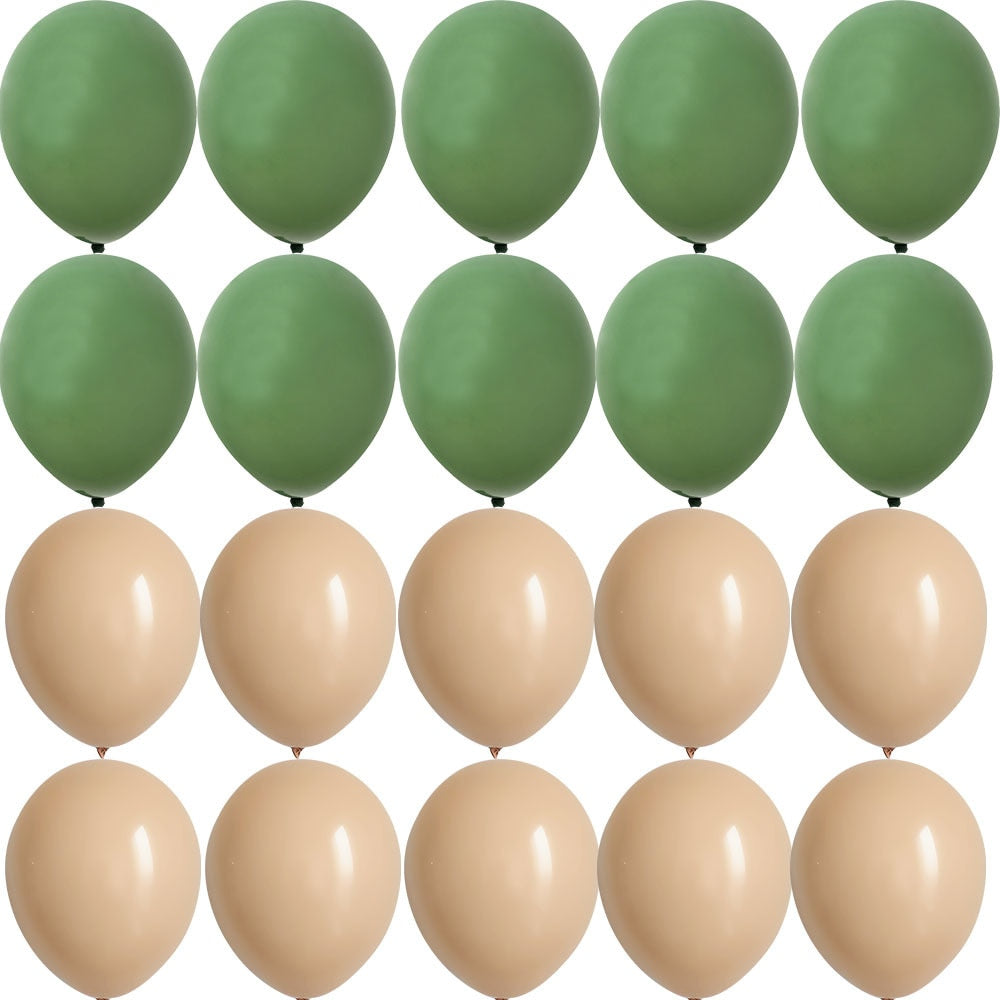 PCS inch Balloon Kit Retro Green White Gold Balls Birthday Wedding Anniversary Jungle Summer Party Decor Home Supplies 