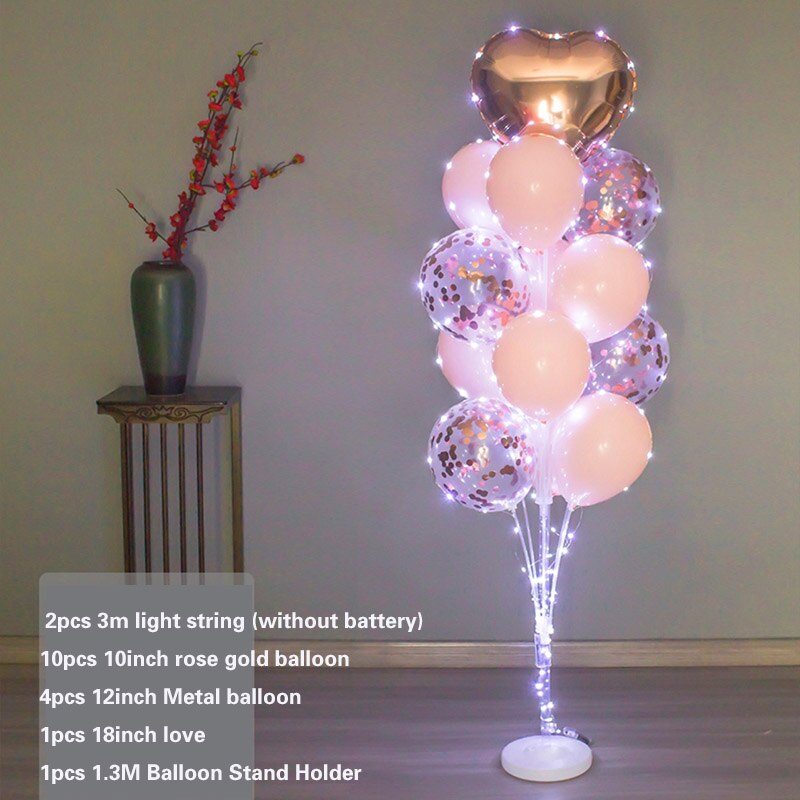 Table Balloons Stand Kit String Light Centerpiece Balloon Birthday Baby Shower Christmas Party Decorations 