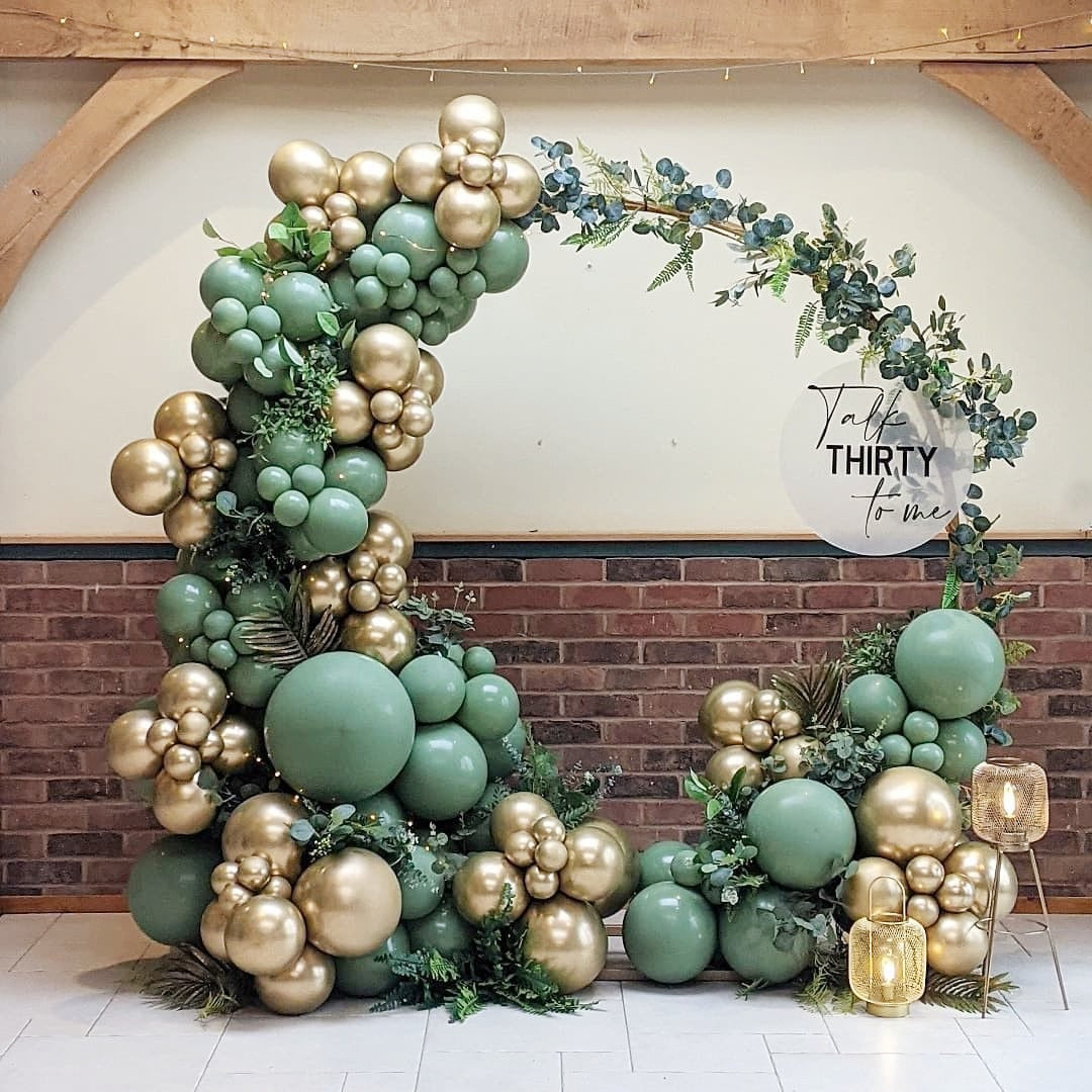 pcs Bean Green Balloon Garland Arch Kit Gold Chrome Latex Jungle Safari Birthday Party Decorations Baby Shower Helium Globos Inflatable